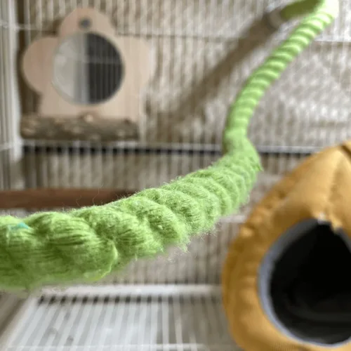 Vista 5 de Soporte para pájaros, perca en forma de U, material de cuerda de cáñamo, soporte de plataforma, juguetes de ejercicio para pájaros y loros