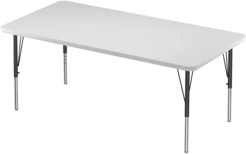 Vista 31 de Correll - Mesa rectangular de 24 x 36 pulgadas, mesa de actividades superior de borrado en seco, altura ajustable (19 a 29), laminado de alta