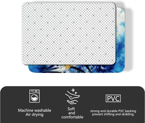 Vista 6 de Feelyou Alfombras de baño para cámper, alfombras de baño para campamento feliz, para ducha, tina, caravana, camping, baño, antideslizantes