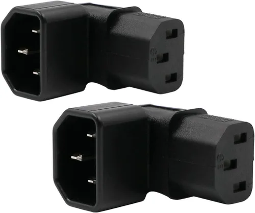 Vista 8 de Adaptador de corriente IEC C14 a C13 PDU/enchufe hacia abajo 90 grados para montaje en pared LCD TV paquete de 2 Negro/paquete de 2 (abajo)