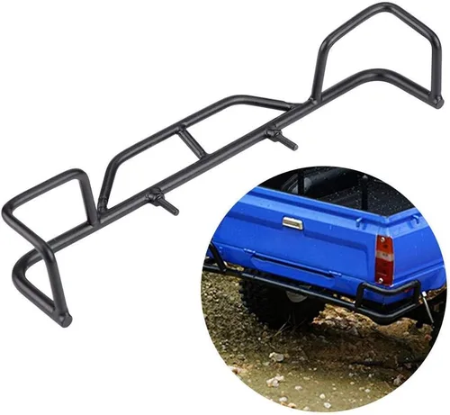 Vista 4 de Parachoques de coche RC, parachoques delantero trasero de metal para parachoques de oruga RC escala 1/10 con protección resistente para entusiastas