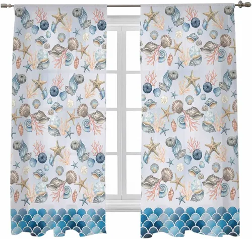 Vista 7 de Cortinas traslúcidas para el Día de la Independencia para el 4 de julio, juego de 2 paneles de 63 pulgadas de largo, con diseño de bandera