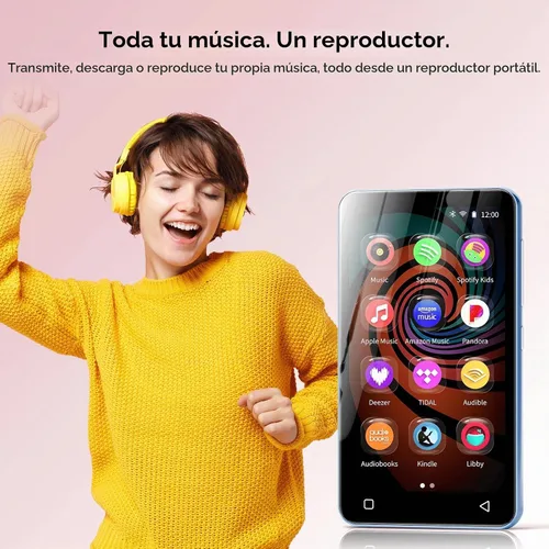 Vista 2 de Innioasis Reproductor de MP3 G3 con Bluetooth y WiFi, reproductor de 160G Azul