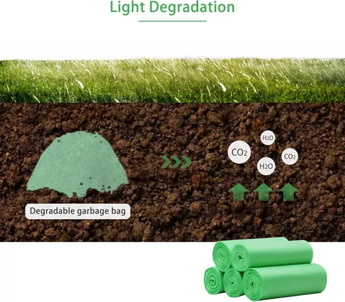 Vista 5 de Bolsas de basura pequeñas biodegradables, bolsas de basura compostables, forros para latas de basura de alimentos para colgar en la pared, 8L