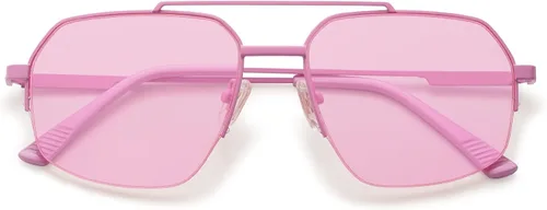 Vista 20 de SOJOS Trendy Aviator Sunglasses Mens Womens Retro Double Bridge Metal Frame Semi-Rimless Shades SJ1191