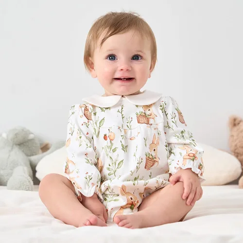 Vista 105 de pureborn Mameluco de algodón súper suave para bebés niños y niñas de 0 a 24 meses