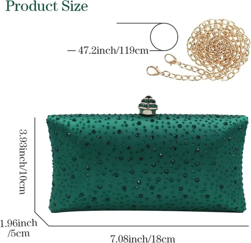 Vista 6 de Bolsos de mujer con diamantes de imitación para fiesta de graduación, boda, novia, bolsas de noche, bolsa de mano de fiesta de cristal