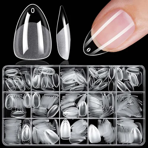 Vista 13 de 420 puntas de uñas cuadradas medianas, uñas postizas medianas