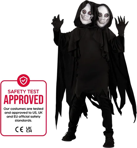 Vista 4 de Morph Disfraz de Ghoul para niños, disfraz de Ghoul genial, disfraz de Halloween para niños, disfraz de cara de fantasma para niños, disfraz