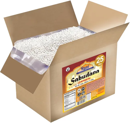 Vista 4 de Rani Sabudana (Tapioca/Sago) Pearls 400oz (25lbs) 25.0 lbs Caja a granel ~ Todo natural Vegano Sin colores Sin OMG Origen indio