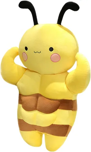 Vista 6 de ELAINREN Cuddly Muscle Lioness - Almohada de peluche divertida de león marrón con decoración de abdominales, 19.6 pulgadas