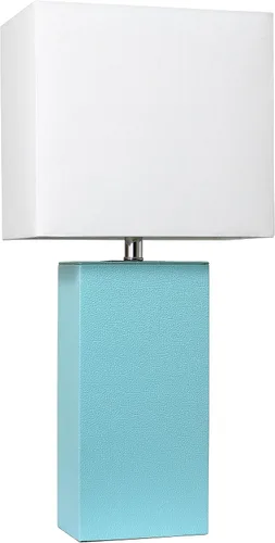 Vista 16 de Elegant Designs LT1025-PRP-LB Lámpara de mesa moderna envuelta en cuero para sala de estar, pasillo, entrada, dormitorio, oficina, púrpura