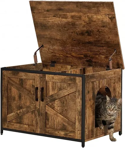 Vista 20 de unipaws Caja de arena para gatos extra grande para cajas de arena automáticas y autolimpiantes, armario alto con estación de carga, casa oculta