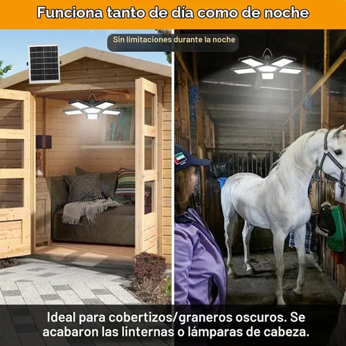 Vista 2 de Luz solar para cobertizo con encendido constante y activada por movimiento, panel solar de vidrio templado simple de 2 modos con 267 LED, lámpara
