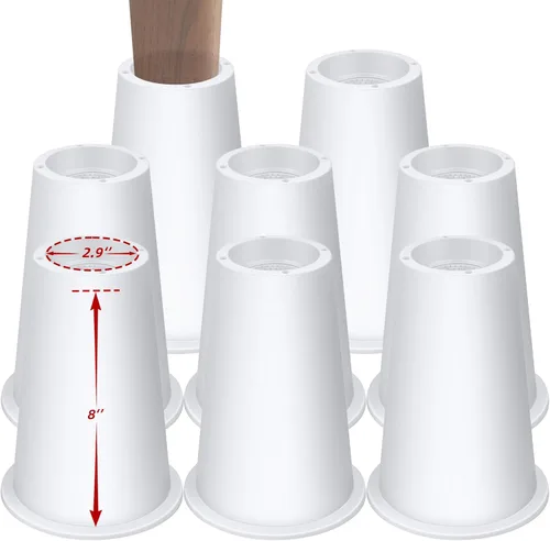 Vista 33 de Elevadores de cama ajustables de 8 pulgadas, soportes de elevación antideslizantes resistentes para camas, sofás, diseño cuadrado duradero