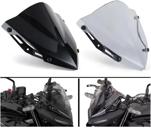 Vista 2 de Parabrisas de motocicleta compatible con Yamaha MT-03 MT-25 2020-2021 (color: negro)