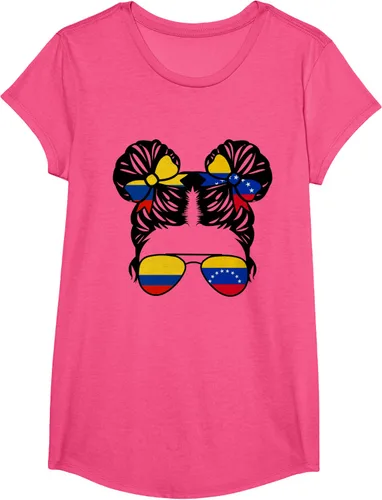 Vista 16 de Camiseta Half Colombian Half Venezolan Girl Colombia Kids Heritage, Gris
