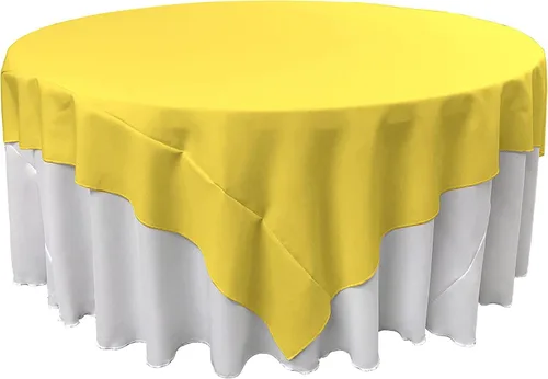 Vista 142 de LA Linen. Mantel cuadrado de popelina de poliéster
