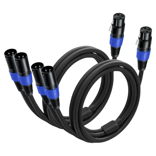 Vista 8 de Paquete de 1 cable divisor XLR de 1.6 pies, 1 cable hembra a 2 macho, cable divisor de micrófono equilibrado, adaptador de audio, utilizado