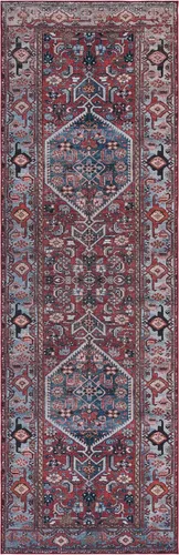 Vista 3 de SAFAVIEH Tucson Collection - Alfombra lavable de 2 pies 6 x 8 pies, resistente al óxido y azul, antideslizante, ideal para zonas de alto tráfico