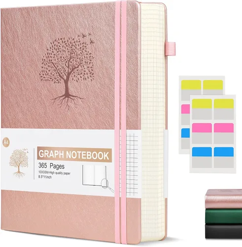 Vista 16 de Ansopu Cuaderno de puntos, 360 páginas numeradas, cuadrícula de puntos, de 8.5 x 11 pulgadas, papel de punto de 3.53 oz/m², tapa dura gruesa