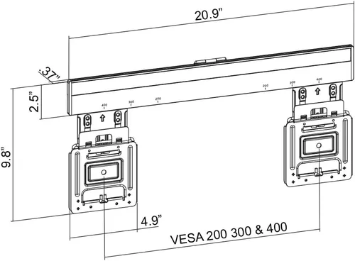 Vista 8 de ynVISION.DESIGN - Soporte de pared para televisores de 32 a 65 pulgadas, compatible con marco Micro gap 0.37in low profile flush mount, fits most
