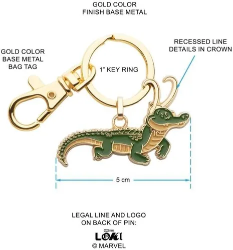 Vista 3 de Marvel Llavero Loki Alligator, Oro, verde y amarillo