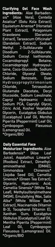 Vista 3 de Brickell Daily Essential Face Care Routine I, gel limpiador facial y loción hidratante facial, con ácido hialurónico, niacinamida y geranio