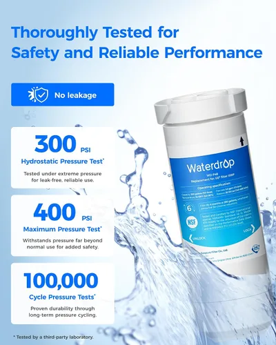 Vista 6 de Waterdrop XWF - Reemplazo para refrigerador GE® XWF, filtro de agua GE® XWF, WR17X30702, 1 filtro (No XWFE®)