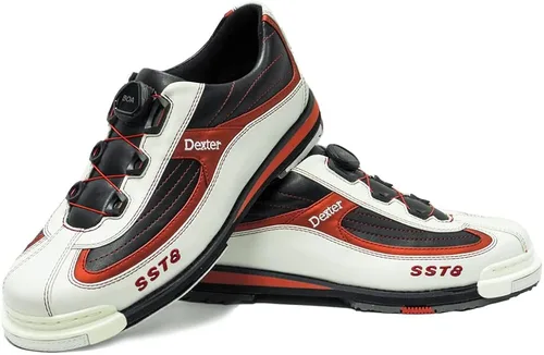 Vista 8 de Dexter Mens SST 8 Pro BOA LE - WhiteBlackRed - Only SST 8 wBOA Lacing Technology - Exclusive Color and Upper Design