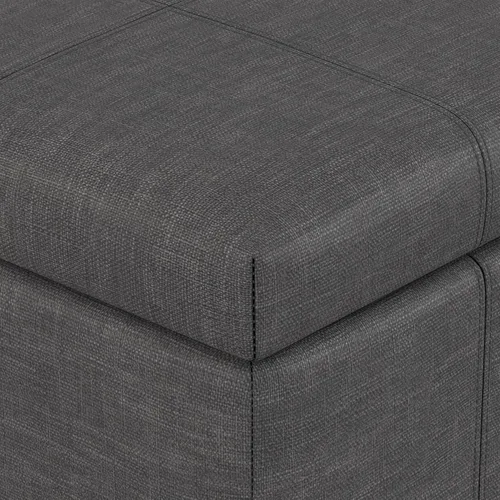 Vista 8 de SIMPLIHOME Dover - Reposapiés con almacenamiento rectangular contemporáneo de 36 pulgadas de ancho en aspecto de lino gris pizarra, tapizado