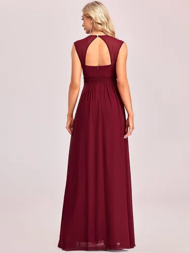 Vista 2 de Vestido Formal Largo Sin Mangas con Cuello en V Sin Mangas para Mujer Ever-Pretty 08697