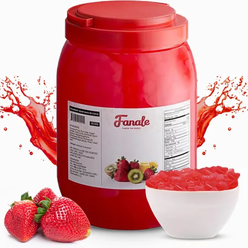 Vista 13 de Fanale Coco Jelly Topping nata de coco para té de burbujas, 14.11 oz, gelatina de azúcar morena, para té Boba, batidos, granizados, postres 14.11 oz