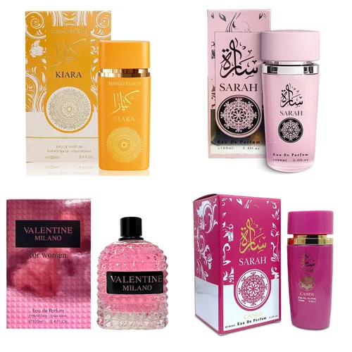 Vista 32 de AFLUXE Top Sales 4 Pieza Set de Perfume para Mujer Combo Eau de Parfum Spray Natural, Fragancia Duradera para Mujeres Kiara Mango Punch & Sarah Pink