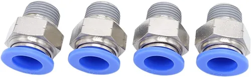 Vista 35 de Conexión de conexión de 1/2" OD x 1/2" macho NPT rosca, línea de agua recta macho neumática, conectores de empuje rápido (paquete de 4)