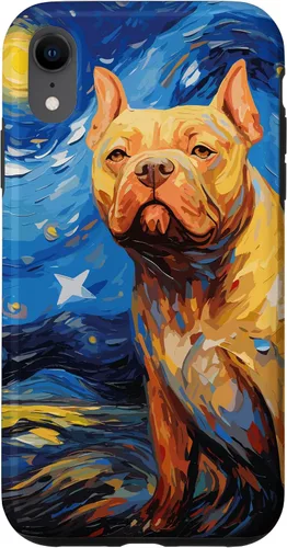 Vista 8 de Funda para iPhone 14 American Bully Starry Night para perro, mamá, perro, papá
