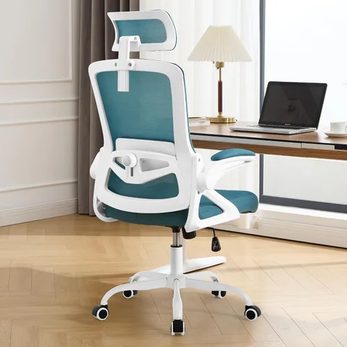 Vista 13 de Fizzin Silla de Oficina Ergonómica, Sillas de Computadora de 400 LBS con Soporte Lumbar Ajustable, Silla de Escritorio de Malla Transpirable Rosado