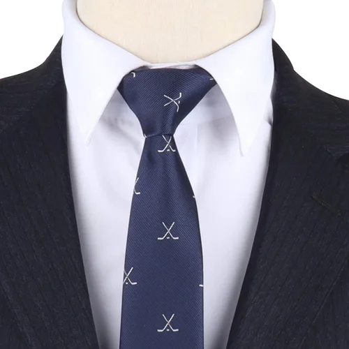 Vista 2 de AUSCUFFLINKS Corbatas deportivas y especiales Corbatas para hombres Lazos tejidos ajustados para el cuello Regalo para colega de trabajo