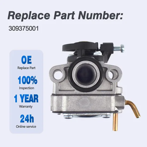 Vista 3 de Kit de carburador para soplador Ryobi RY09466 RY09466A Sustituye 309375001 Plata