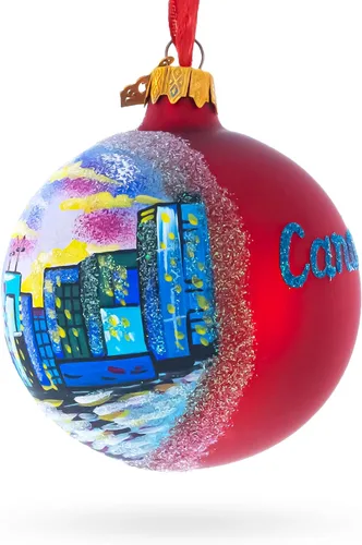 Vista 3 de CN Tower, Toronto, Canadá, bola de cristal adorno de Navidad 3.25 pulgadas