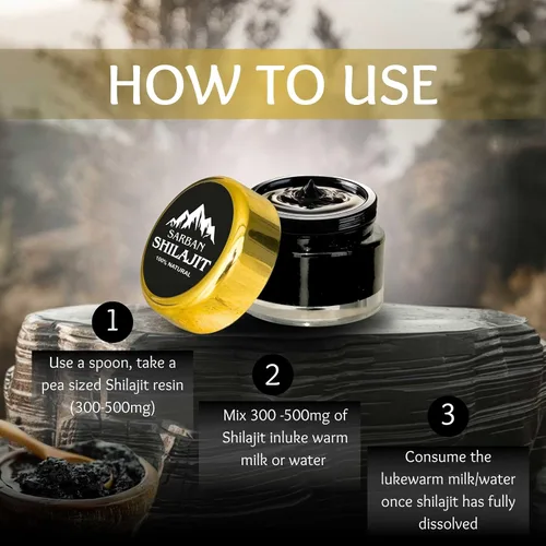 Vista 4 de Shilajit para hombres y mujeres – 60 porciones de resina Shilajit orgánica seca al sol orgánica y pura del Himalaya con ácido fúlvico y más de 85