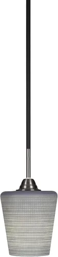 Vista 25 de Toltec Lighting Paramount - Mini colgante de 1 luz en acabado negro mate con cristal de arte perla de 7 pulgadas y estilo negro