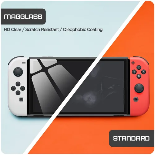 Vista 5 de magglass Screen Protector Compatible with Nintendo Switch OLED (2021) UHD Tempered Glass Guard