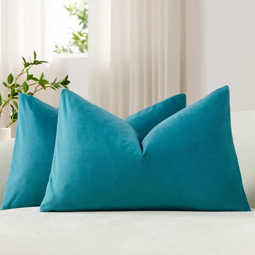 Vista 61 de Fundas de almohada de 16 x 16 pulgadas, color beige: paquete de 2 fundas de almohada decorativas de terciopelo suave y acogedoras para sofá, sala
