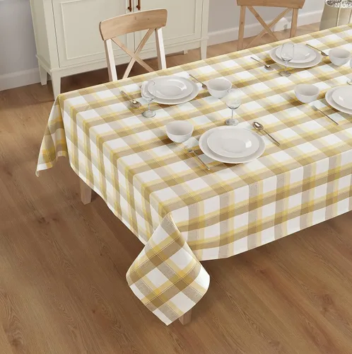 Vista 11 de Mantel de mesa rectangular - Cubierta de mesa - Algodón con costura mitrada - Fundas de mesa a cuadros para cocina, comedor, bodas, decoraciones