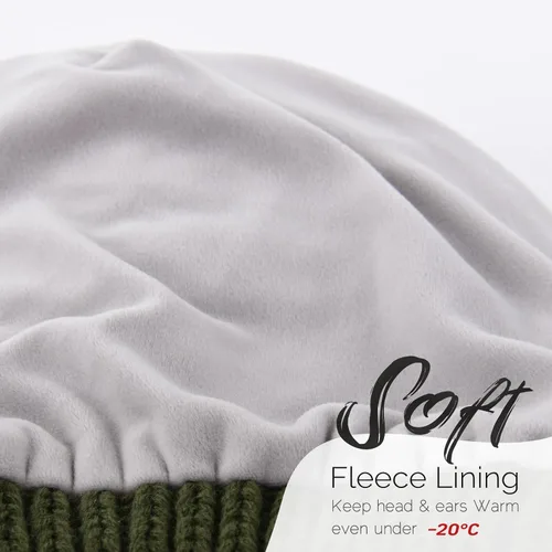 Vista 71 de FURTALK Gorros de invierno para mujer, con forro polar, gorro de punto holgado y cálido, gorro de esquí