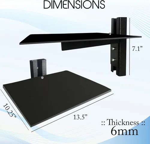 Vista 2 de SIMOND STORE - Estante flotante para proyector - Estantes centrales de entretenimiento de pared - Estantes flotantes para TV, reproductores de DVD