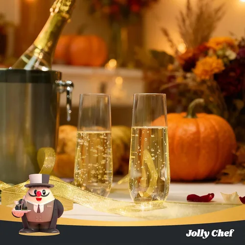 Vista 8 de JOLLY CHEF - Juego de 24 copas de cristal de plástico sin tallo de 9 onzas Vasos de plástico transparente sin tallo, desechables irrompibles