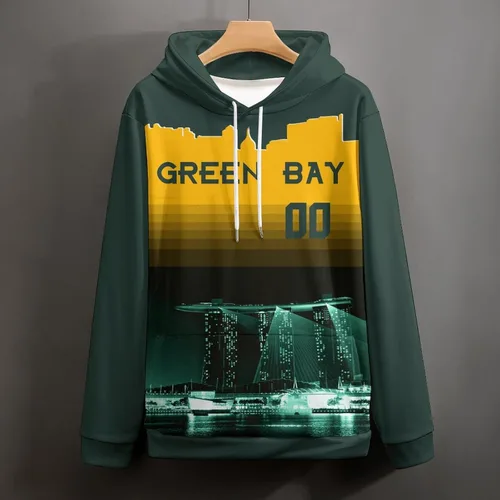 Vista 93 de Custom Football Hoodies City Night Skyline Personalized Sweatshirt Name Number Fan Gift Pullover for Men Women Youth