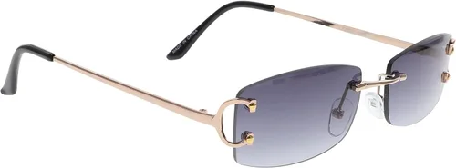 Vista 3 de FLAWLESS EYEWEAR Gafas de sol pequeñas y estrechas sin montura a la moda rectangulares lentes tintados de los años 90 sin marco para mujeres